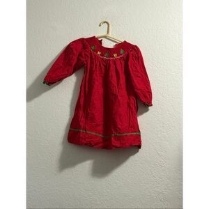 Dash of glitter Christmas tree presents smocked dress 2 2t